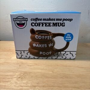 Coffee Mug - “Coffee Makes Me Poop” Mug Brown Ceramic Coffee W/ Box By Big Mouth